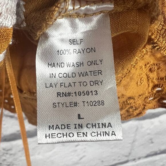 Savanna Jane Women L Boho Festival Floral Embroidered Cottagecore Peasant Blouse - Picture 9 of 12